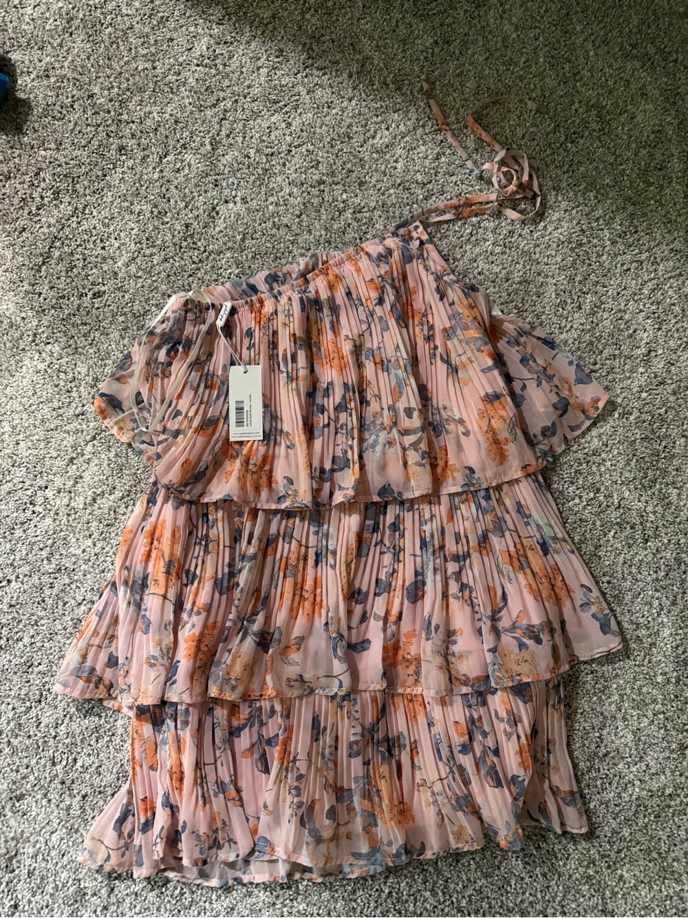 Petal & Pup Pink Floral Tiered Ruffled Dress